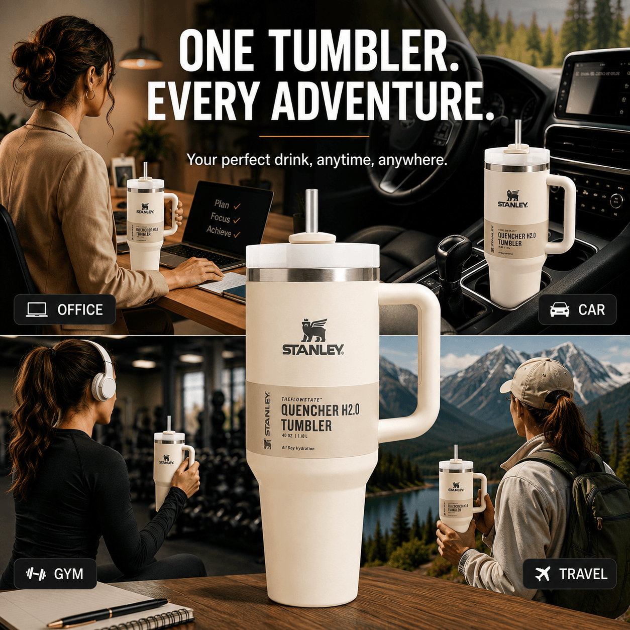 Stanley Adventure Quencher 40oz Tumbler - Pearl Cream