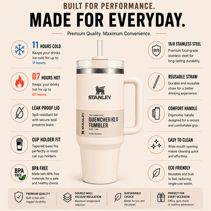 Stanley Adventure Quencher 40oz Tumbler - Pearl Cream